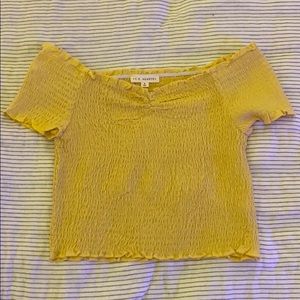 L.A. Hearts yellow off the shoulder tube top